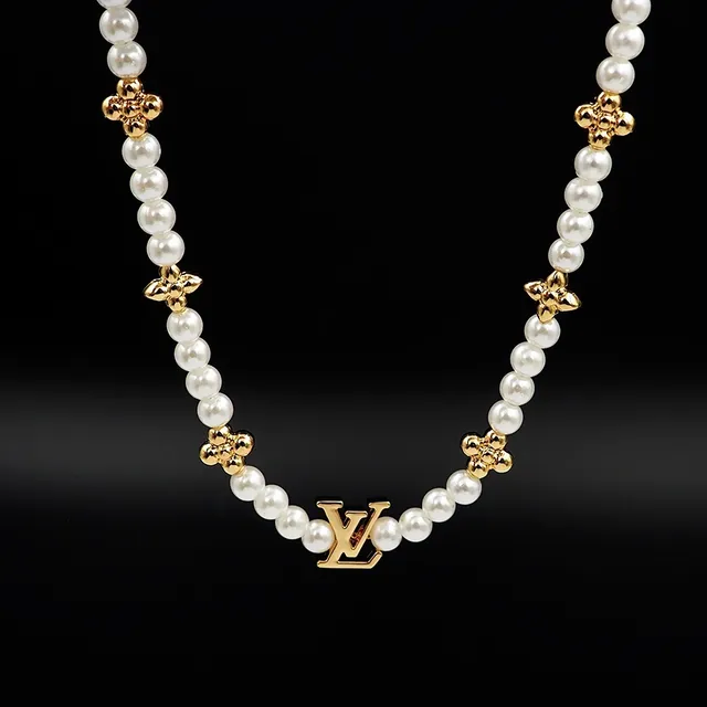 Louis Vuitton Pearl and Gold-Tone Floral Monogram Necklace 3