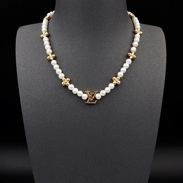 Louis Vuitton Pearl and Gold-Tone Floral Monogram Necklace 10