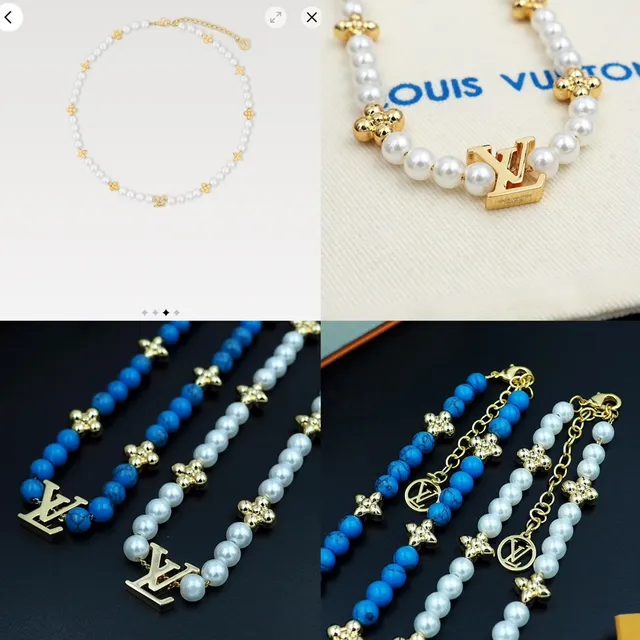 Louis Vuitton Pearl and Gold-Tone Floral Monogram Necklace 13