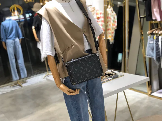 Louis Vuitton Petite Malle Sac Tote Noir Monogramme Style Malle 18