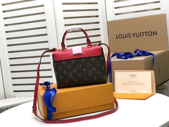 Louis Vuitton Red Brown Structured Top-Handle Monogram Canvas Tote Bag 4