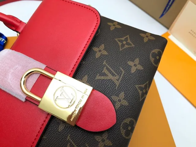 Louis Vuitton Red Brown Structured Top-Handle Monogram Canvas Tote Bag 7