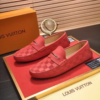 Louis Vuitton 红色 Damier 格子 乐福鞋