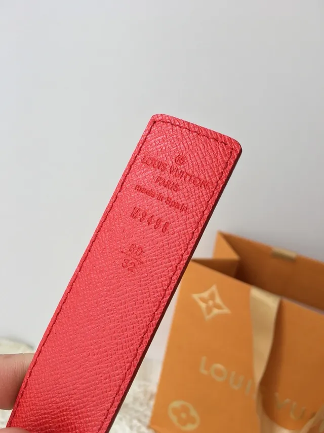 Louis Vuitton Reversible Belt Brown Red Monogram Canvas Leather Belt 8