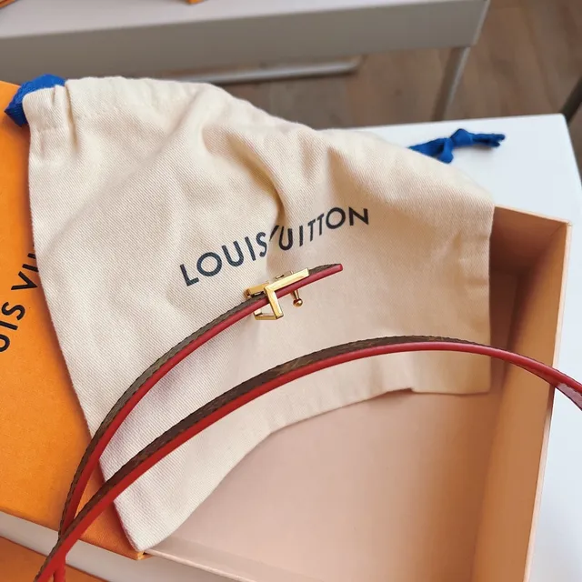 Louis Vuitton Reversible Belt Red Brown Monogram Canvas Leather Belt 2