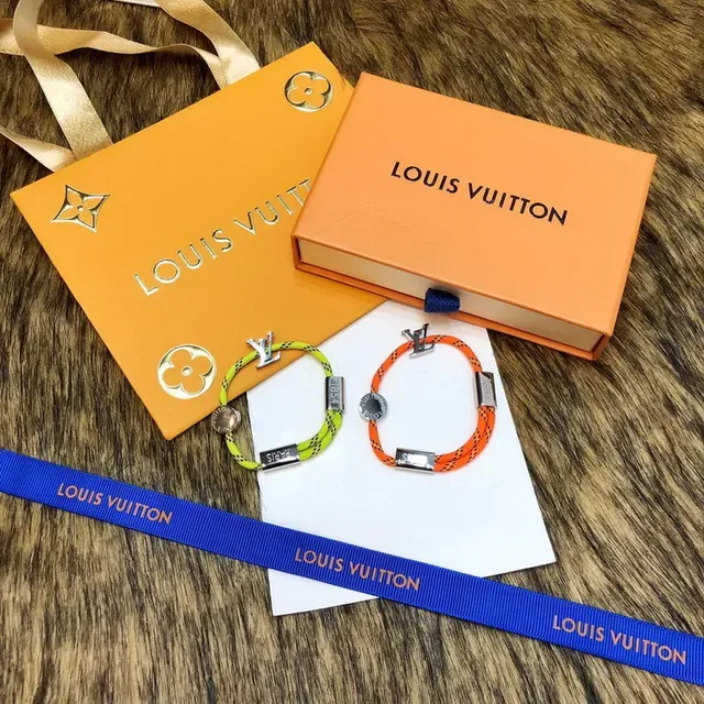 Louis Vuitton Rope Bracelet Neon Yellow and Orange Braided Cord Bracelets 2