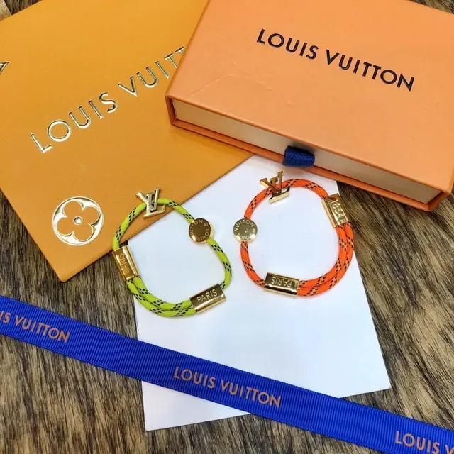 Louis Vuitton Rope Bracelet Neon Yellow and Orange Braided Cord Bracelets 3