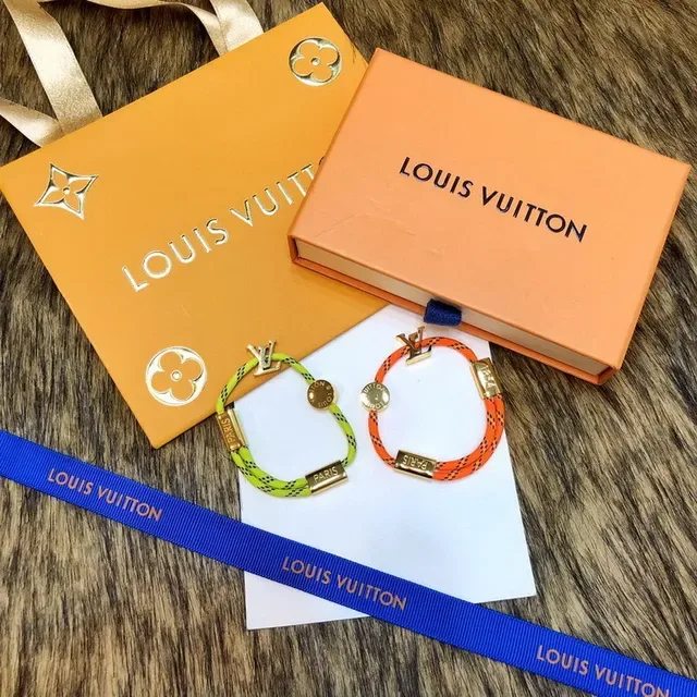 Louis Vuitton Rope Bracelet Neon Yellow and Orange Braided Cord Bracelets 4