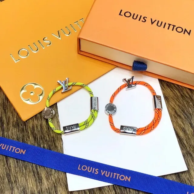 Louis Vuitton Rope Bracelet Neon Yellow and Orange Braided Cord Bracelets 5