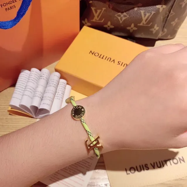 Louis Vuitton Rope Bracelet Neon Yellow and Orange Braided Cord Bracelets 6