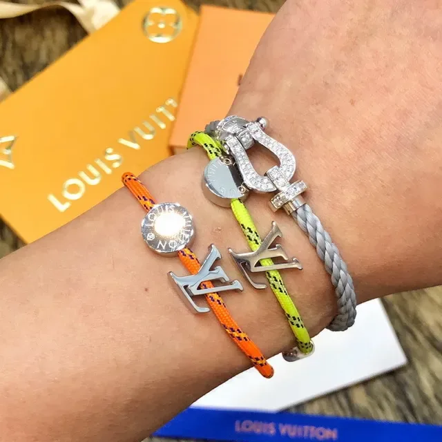 Louis Vuitton Rope Bracelet Neon Yellow and Orange Braided Cord Bracelets 7