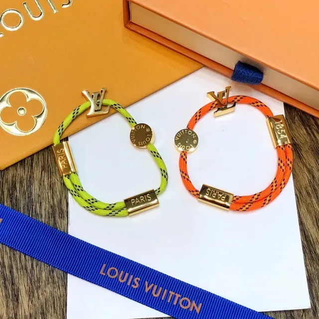 Louis Vuitton Rope Bracelet Neon Yellow and Orange Braided Cord Bracelets 9