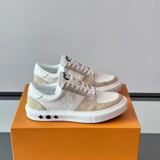 Louis Vuitton Run Away Beige White Monogram Canvas Layered Textile And Leather Lifestyle Sneakers