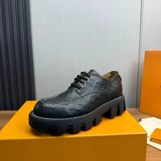 Louis Vuitton Run Away Preto Monogram Sapatos Oxford