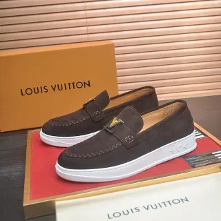 Louis Vuitton Run Away 棕色麂皮乐福鞋