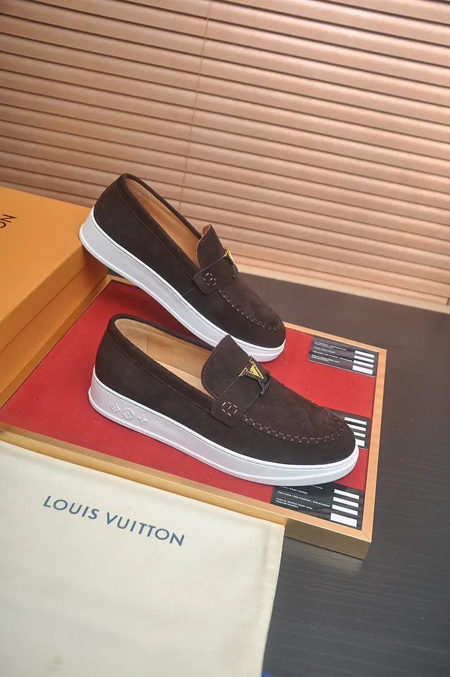 Louis Vuitton Run Away Brown Suede Loafers 4