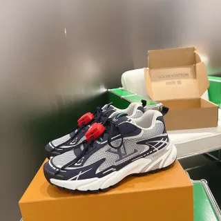 Louis Vuitton Run Away tênis chunky azul marinho cinza branco