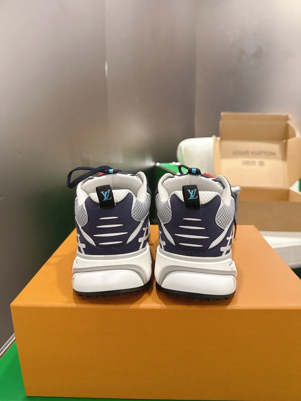 Louis Vuitton Run Away Navy Gray White Chunky Sneakers 6