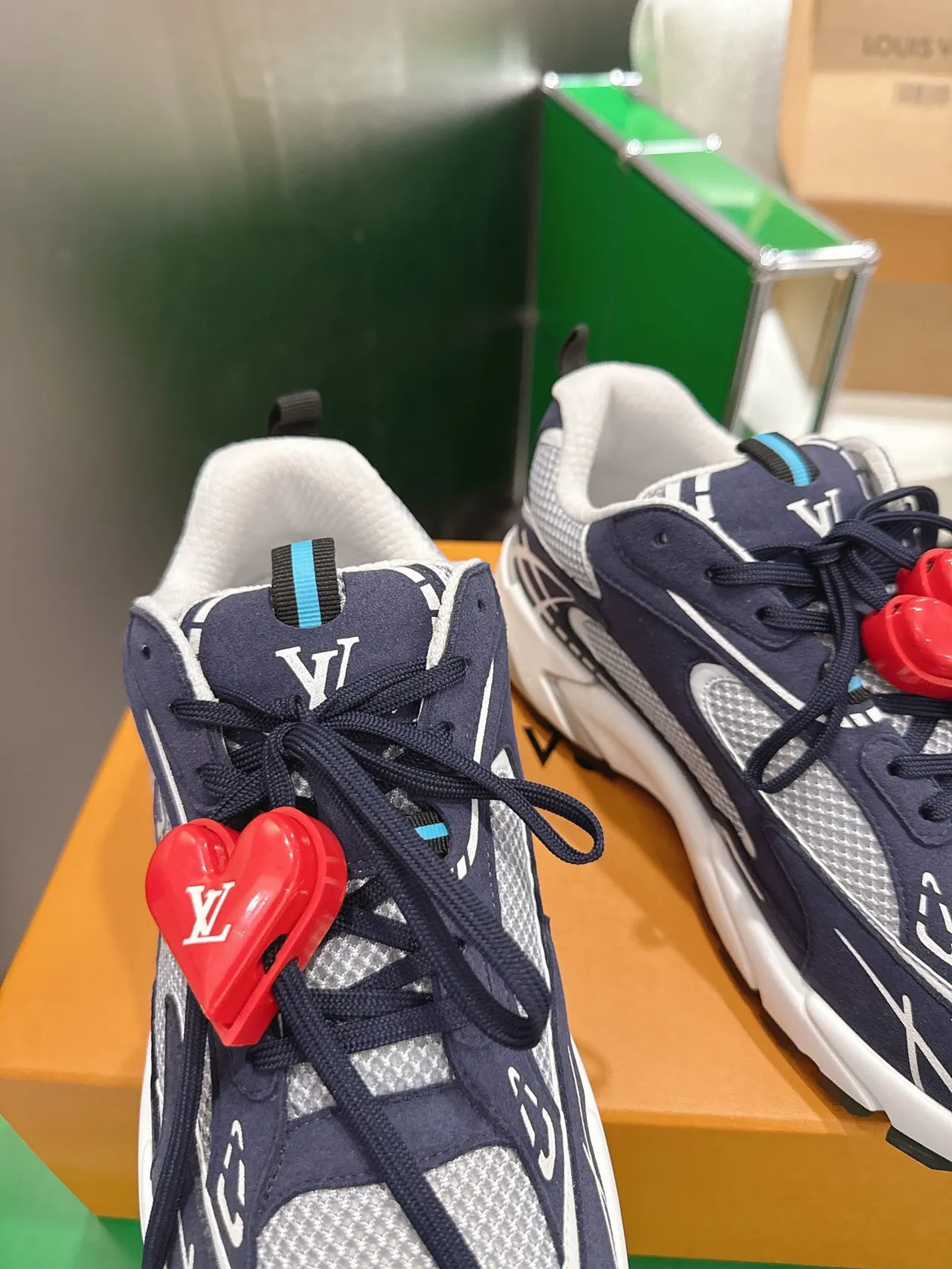 Louis Vuitton Run Away Navy Gray White Chunky Sneakers 7