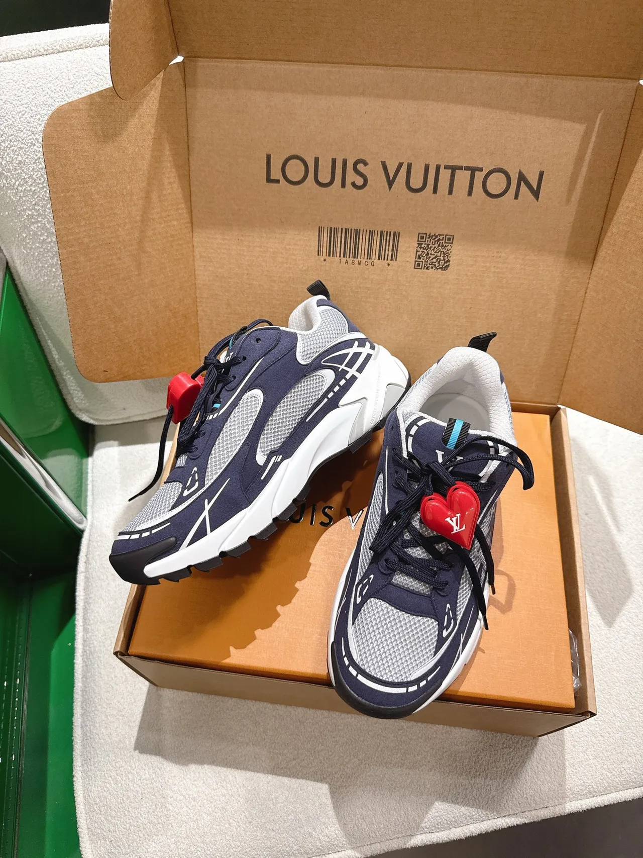 Louis Vuitton Run Away Navy Gray White Chunky Sneakers 9