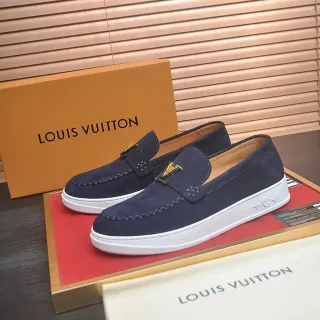Louis Vuitton Run Away 海军 麂皮 乐福鞋