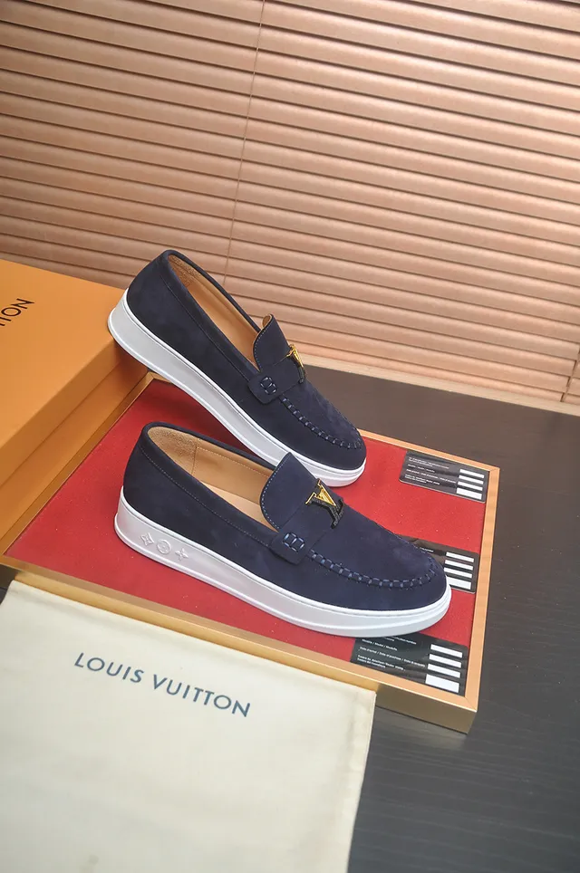 Louis Vuitton Run Away Navy Suede Loafers 4