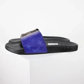 Louis Vuitton Run Away Slide Purple Monogram Black Slippers