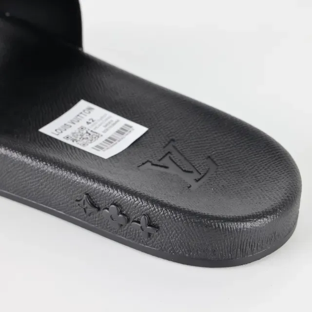 Sandália Louis Vuitton Run Away Slide Roxa Monograma Preta 4