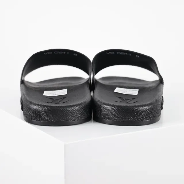 Sandália Louis Vuitton Run Away Slide Roxa Monograma Preta 8