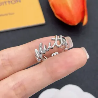 Louis Vuitton Script Logo Silver Ring