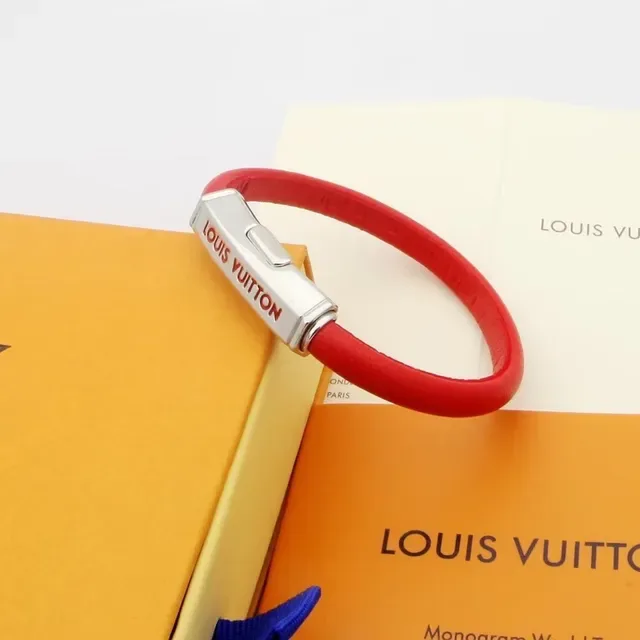 Louis Vuitton Silicone Bracelet Black Blue Band Rectangular Metal Clasp Bracelet 6
