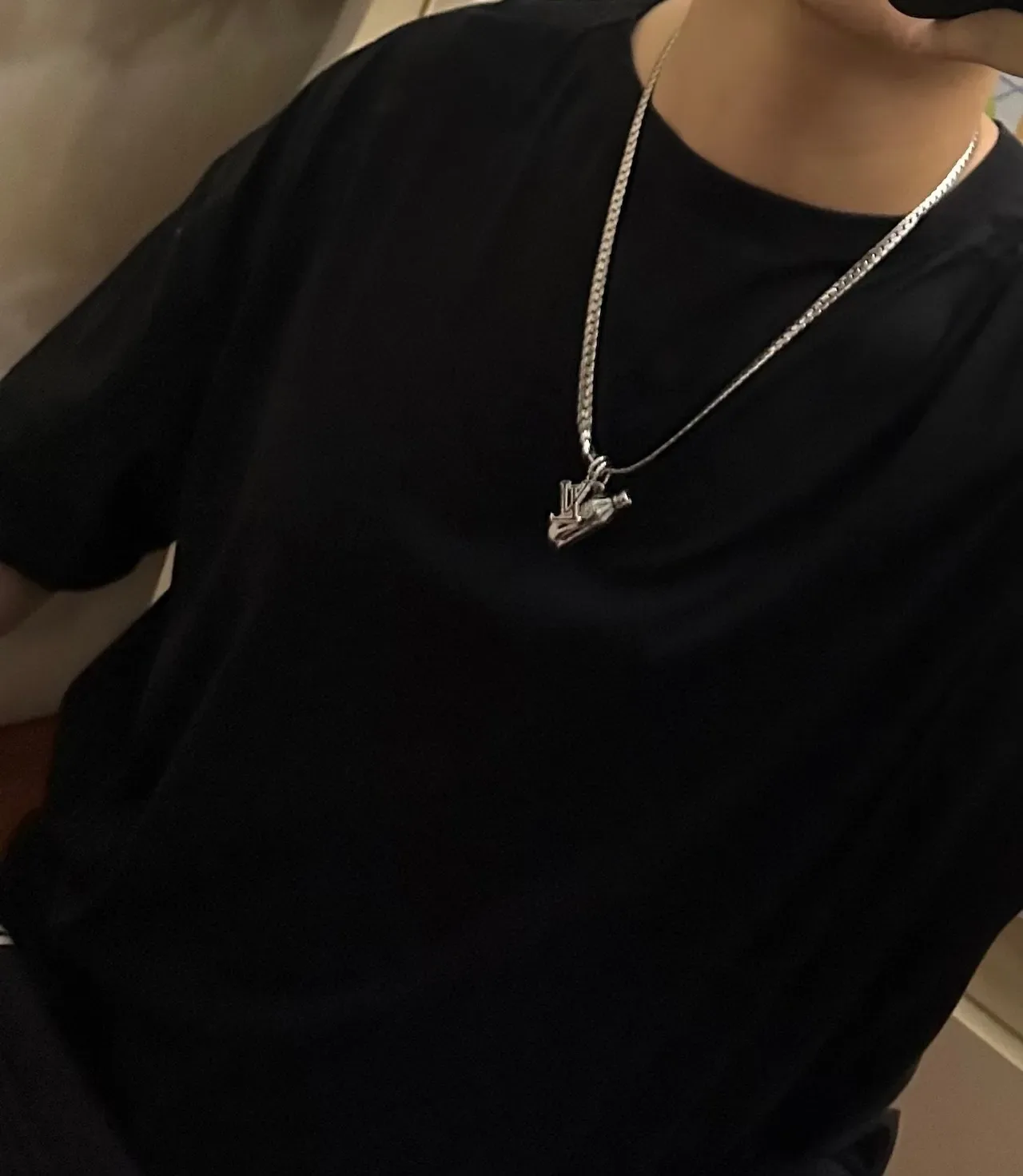 Louis Vuitton Silver Curb Chain Coca-Cola Bottle Charm Necklace 7