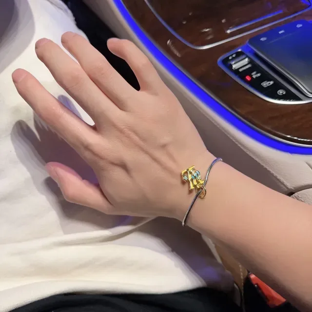 Louis Vuitton Silver Gold Snake-Chain Enamel-Accented Bracelet 4