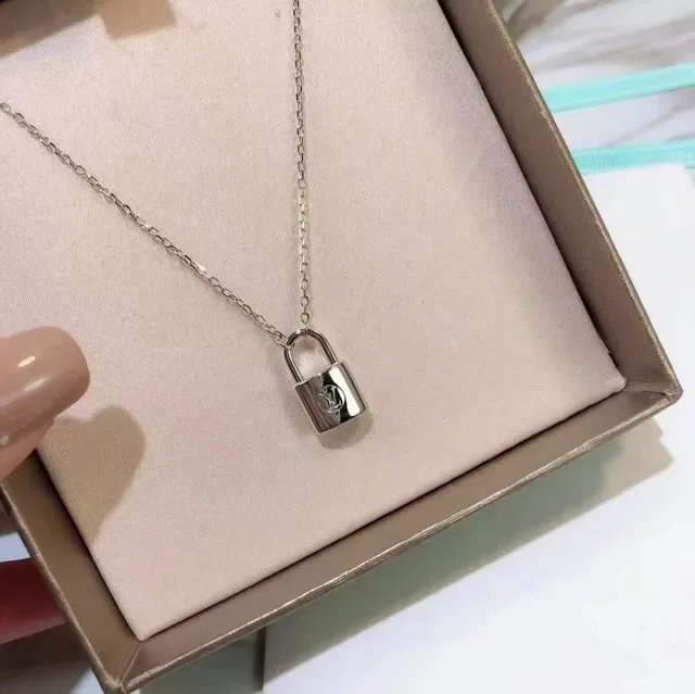 Louis Vuitton Silver Lockit Pendant Necklace 4