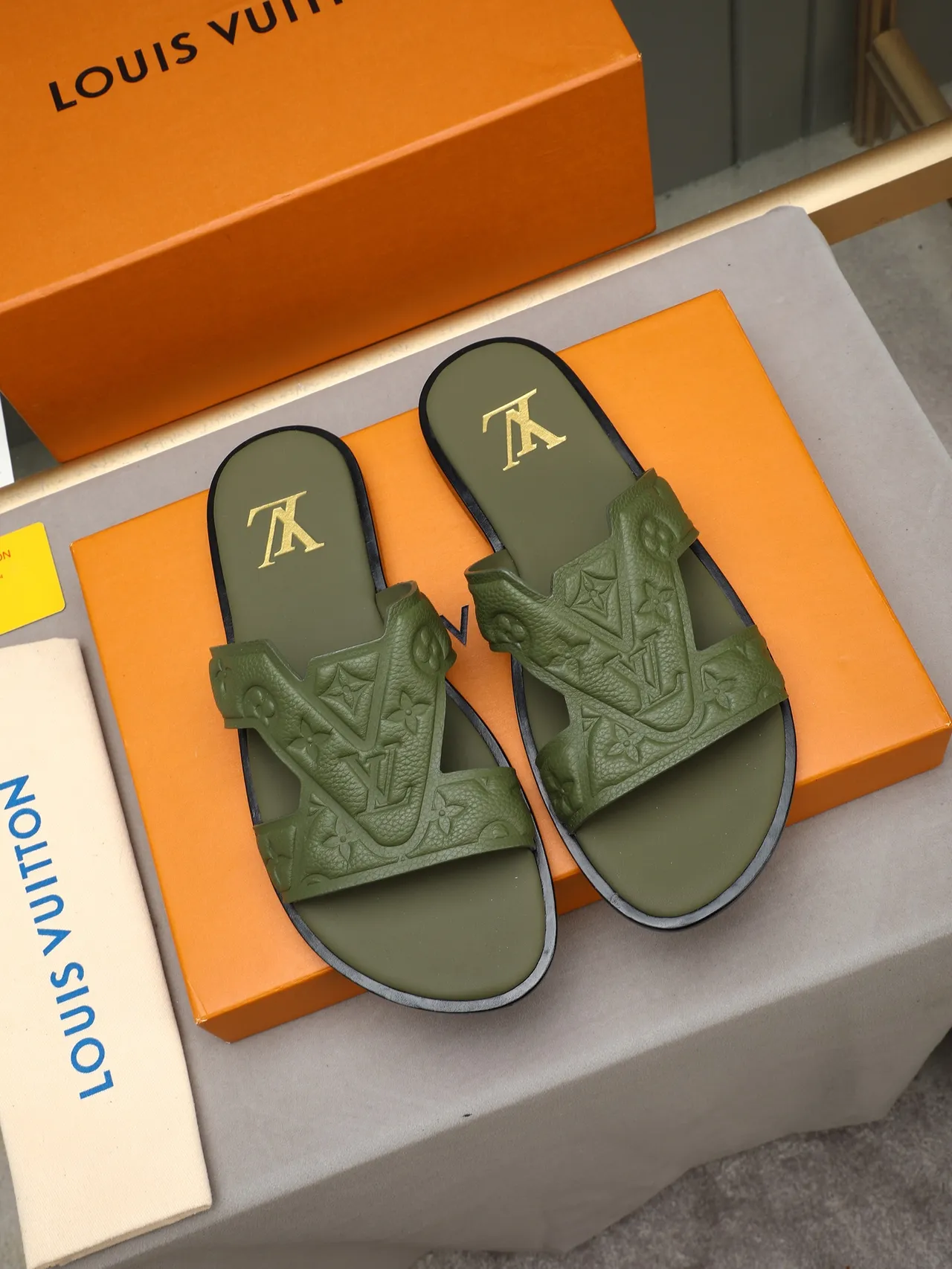 Louis Vuitton Slide Embossed Monogram Crisscross Strap Slippers 2