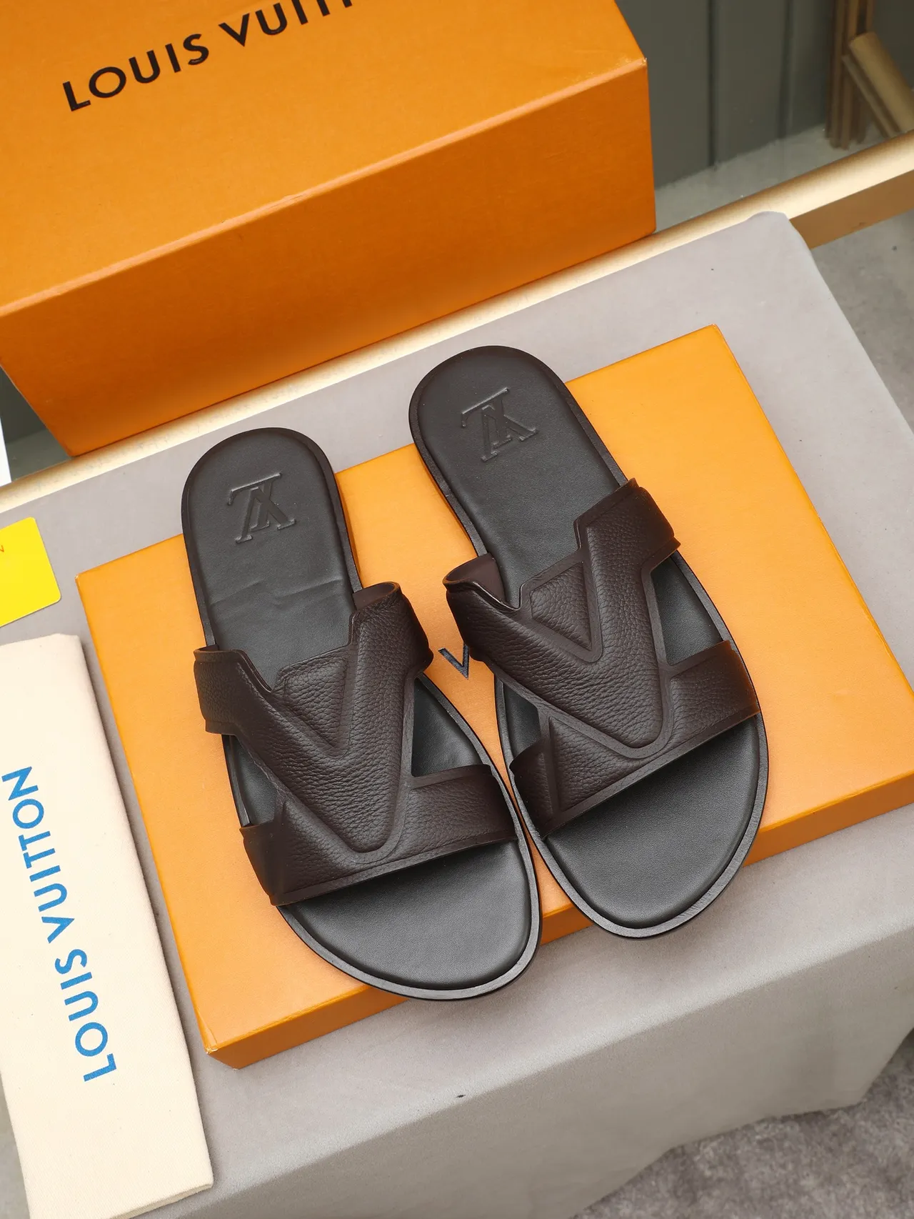 Louis Vuitton Slide Embossed Monogram Crisscross Strap Slippers 3
