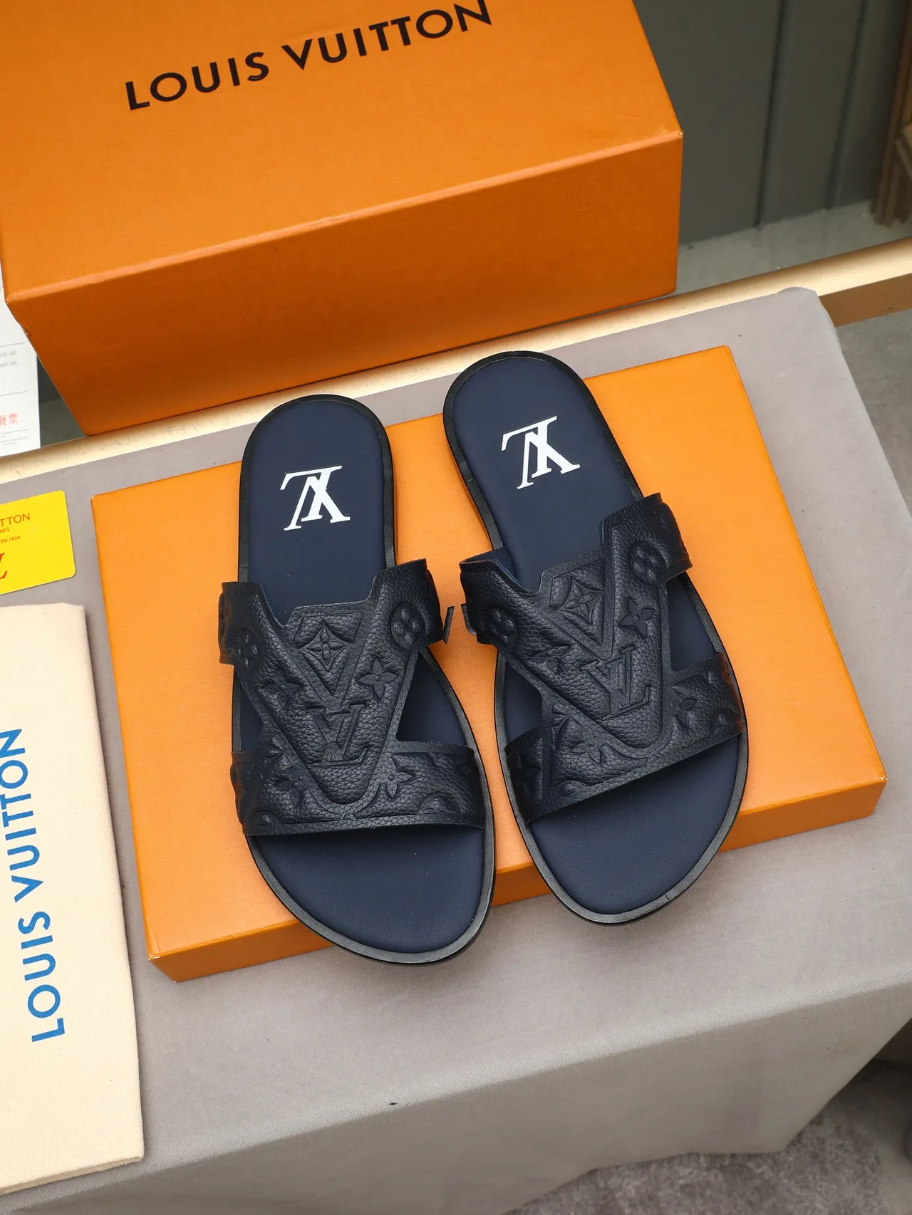 Louis Vuitton Slide Embossed Monogram Crisscross Strap Slippers 4