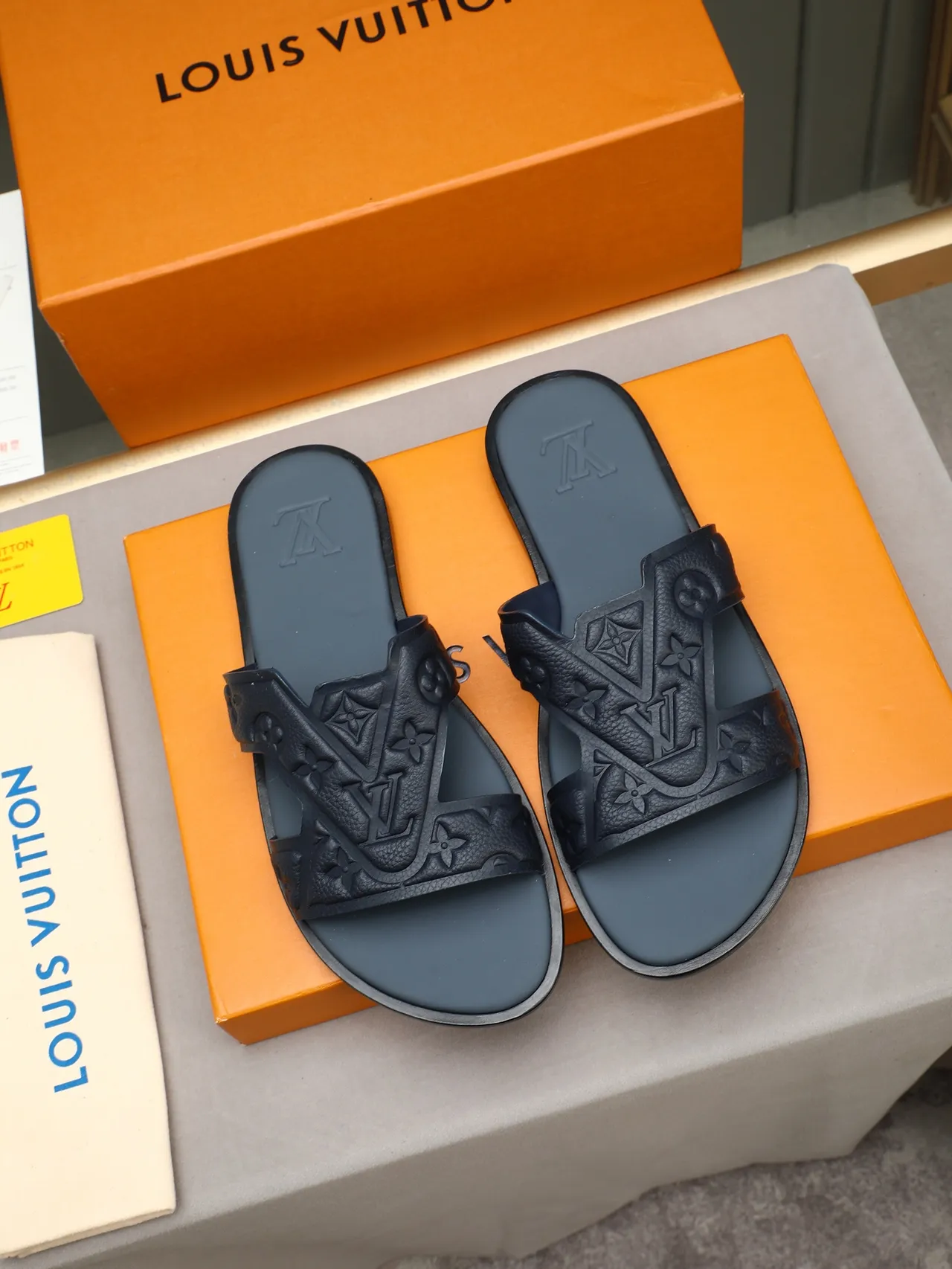 Louis Vuitton Slide Embossed Monogram Crisscross Strap Slippers 6