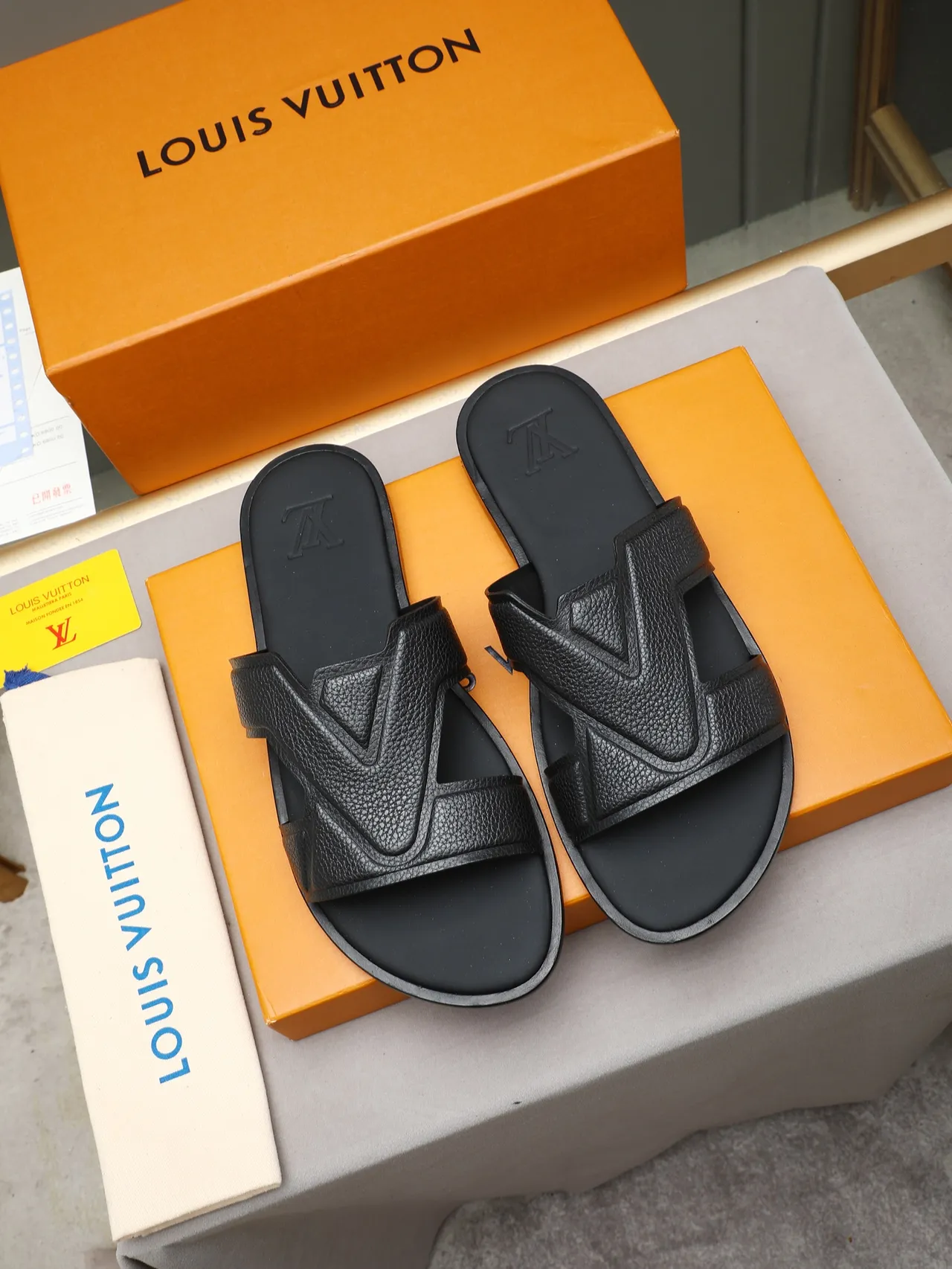 Louis Vuitton Slide Embossed Monogram Crisscross Strap Slippers 8