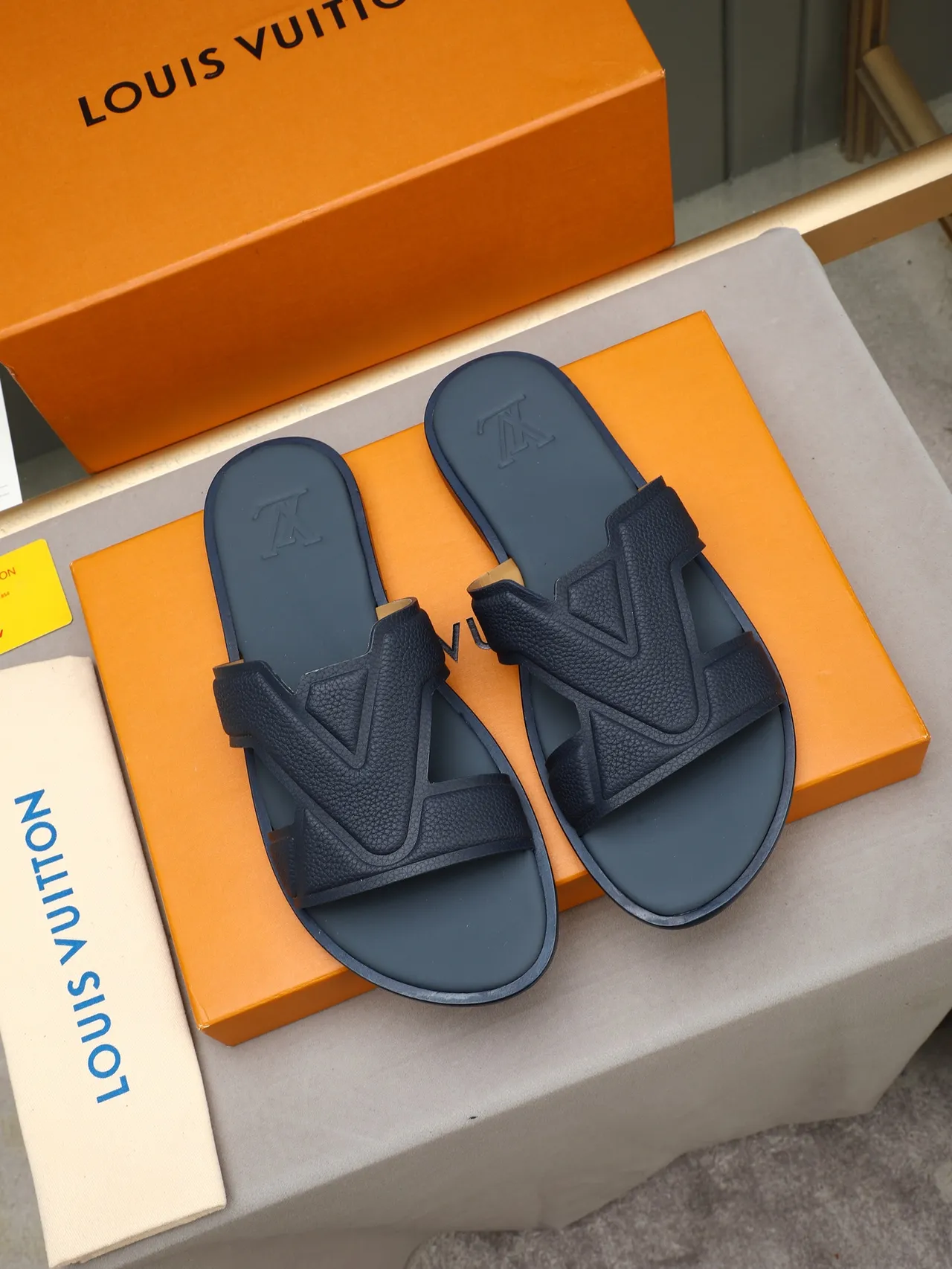 Louis Vuitton Slide Embossed Monogram Crisscross Strap Slippers 10