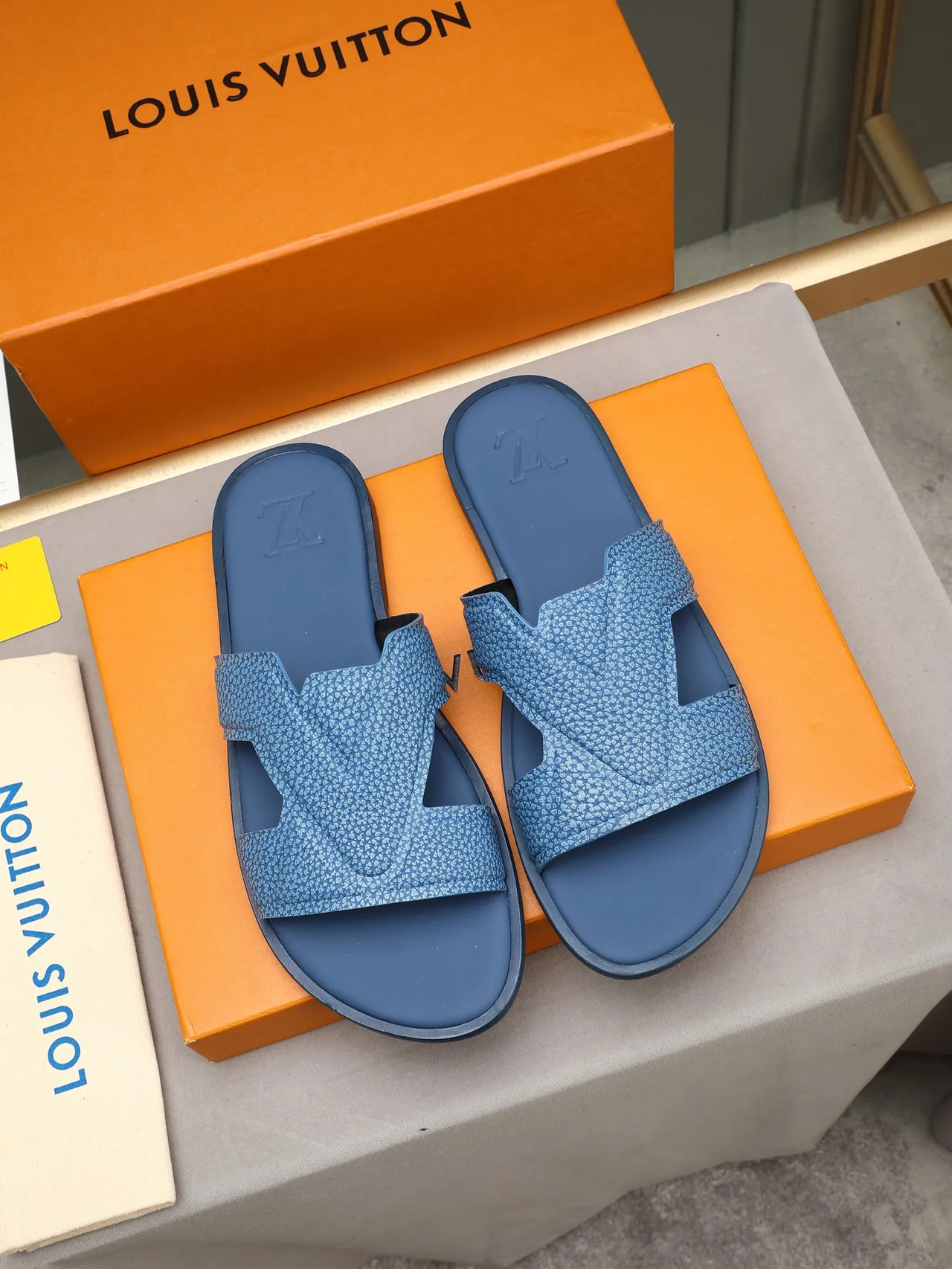 Louis Vuitton Slide Embossed Monogram Crisscross Strap Slippers 11