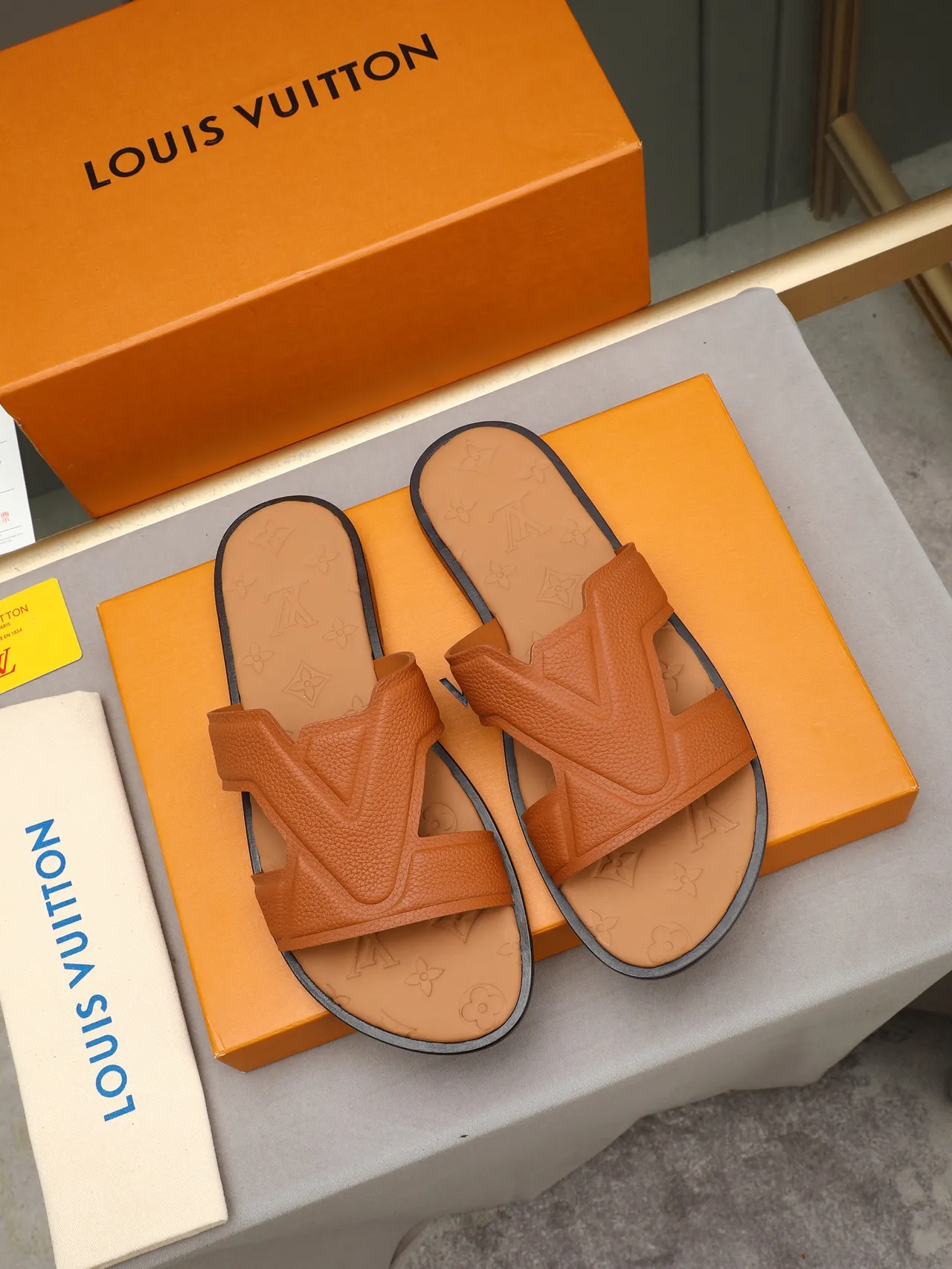 Louis Vuitton Slide Embossed Monogram Crisscross Strap Slippers 12