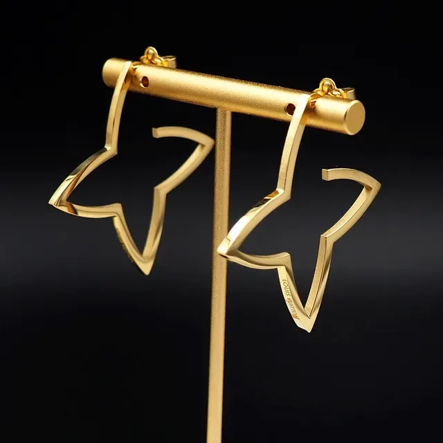Louis Vuitton Star Outline Gold-Tone Stud Earrings 6