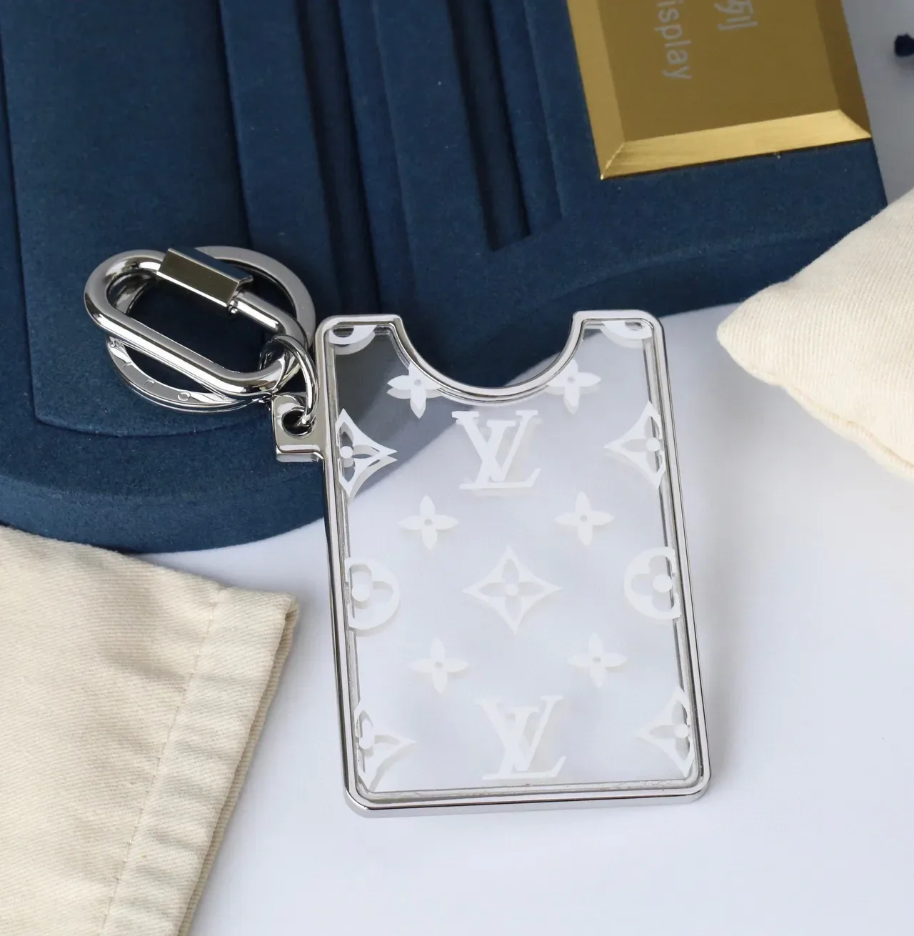 Louis Vuitton Transparent White Acrylic Monogram Print Phone Accessory 6