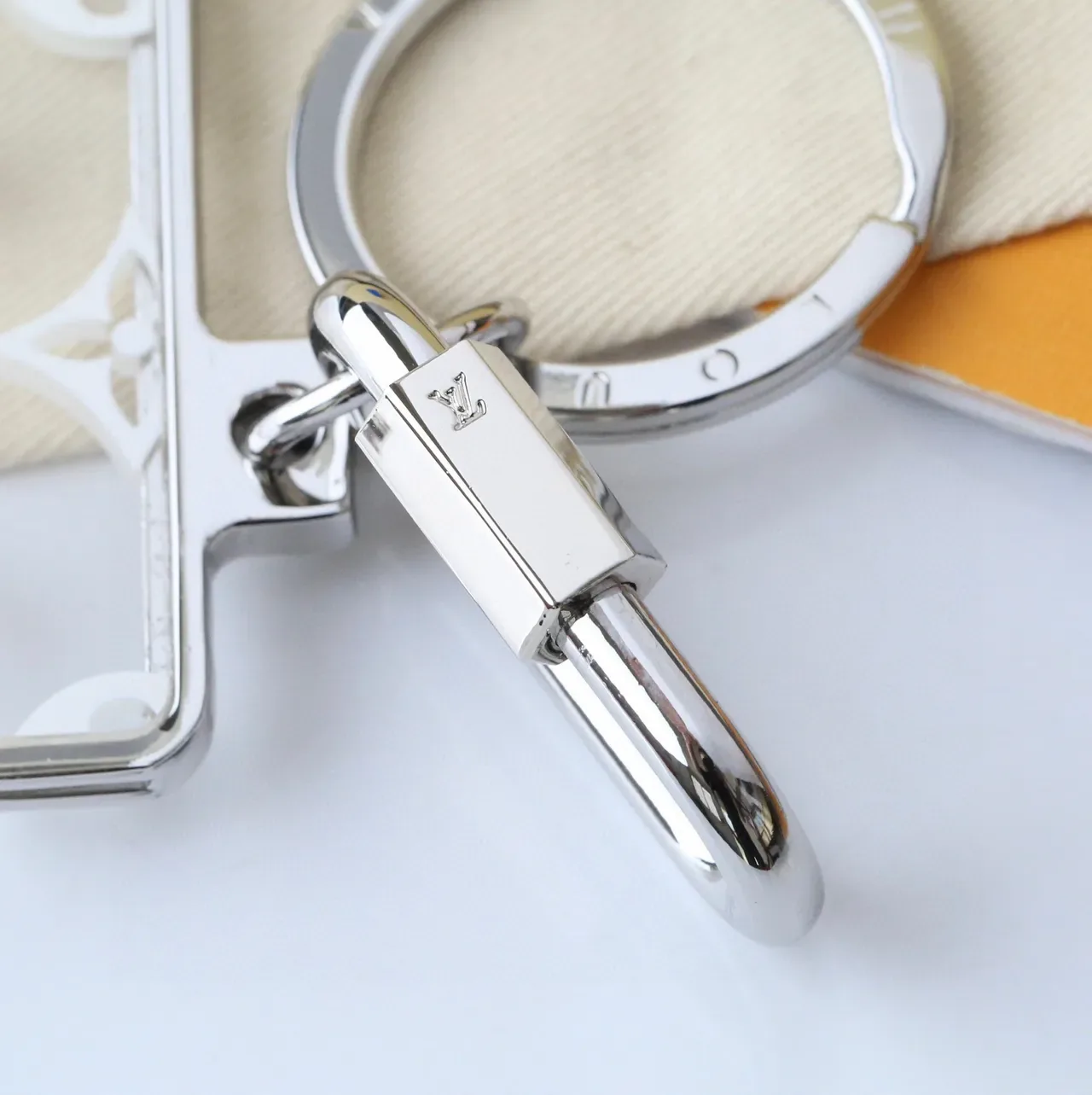 Louis Vuitton Transparent White Acrylic Monogram Print Phone Accessory 8
