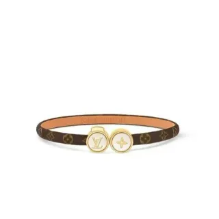 Louis Vuitton Turn Lock Dual Medallion Brown Monogram Bracelet