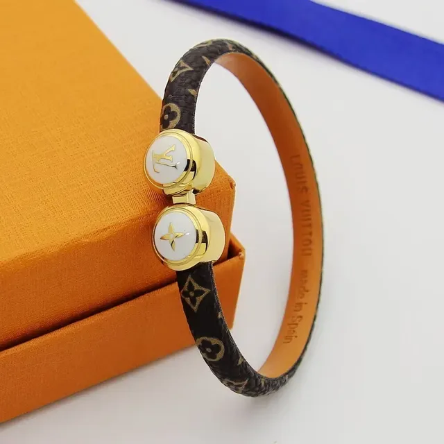 Louis Vuitton Turn Lock Dual Medallion Brown Monogram Bracelet 4