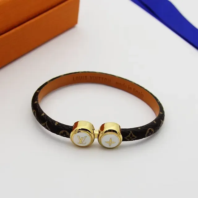 Louis Vuitton Turn Lock Dual Medallion Brown Monogram Bracelet 5