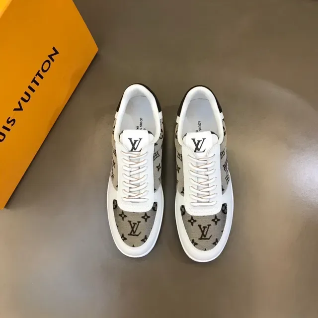 Louis Vuitton White Beige Low-Top Monogrammed Textile Panels Lifestyle Sneakers 8