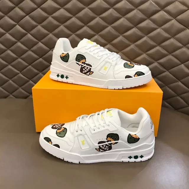 Louis Vuitton White Multicolor Leather Upper Cartoon Duck Graphic Print Lifestyle Sneakers 7